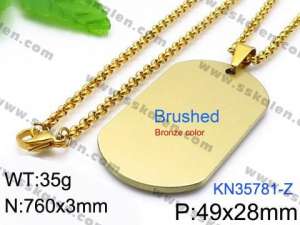 SS Gold-Plating Necklace - KN35781-Z