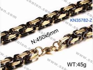 SS Gold-Plating Necklace - KN35782-Z