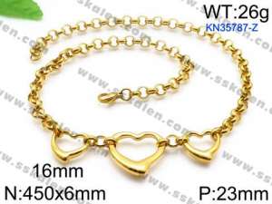 SS Gold-Plating Necklace - KN35787-Z