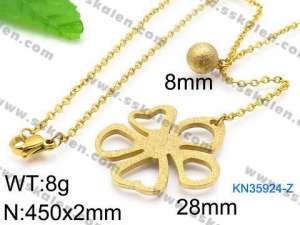 SS Gold-Plating Necklace - KN35924-Z