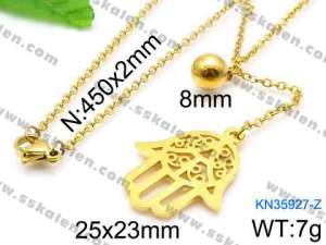 SS Gold-Plating Necklace - KN35927-Z