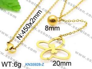 SS Gold-Plating Necklace - KN35928-Z
