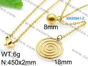 SS Gold-Plating Necklace - KN35941-Z