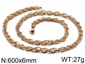 SS Gold-Plating Necklace - KN35993-K
