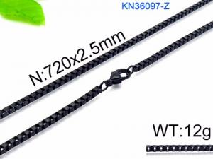 Stainless Steel Black-plating Necklace - KN36097-Z
