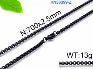 Stainless Steel Black-plating Necklace - KN36099-Z