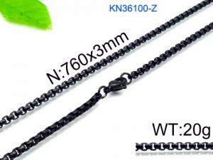 Stainless Steel Black-plating Necklace - KN36100-Z