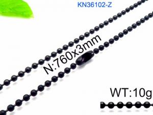 Stainless Steel Black-plating Necklace - KN36102-Z