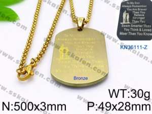SS Gold-Plating Necklace - KN36111-Z