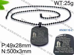 Stainless Steel Black-plating Necklace - KN36116-Z