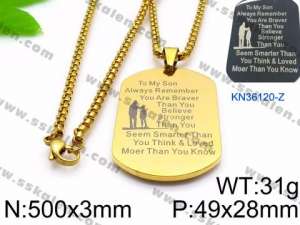 SS Gold-Plating Necklace - KN36120-Z