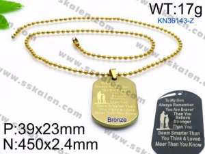 SS Gold-Plating Necklace - KN36143-Z