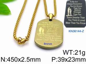 SS Gold-Plating Necklace - KN36144-Z