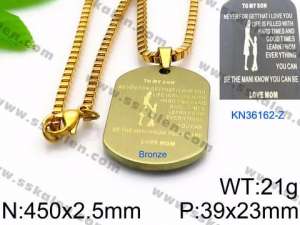 SS Gold-Plating Necklace - KN36162-Z