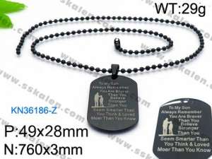 Stainless Steel Black-plating Necklace - KN36186-Z