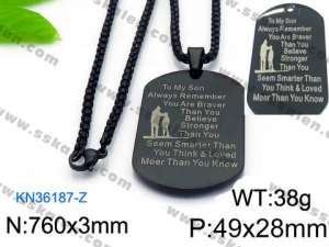 Stainless Steel Black-plating Necklace - KN36187-Z
