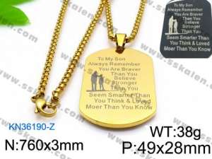 SS Gold-Plating Necklace - KN36190-Z