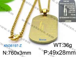 SS Gold-Plating Necklace - KN36197-Z