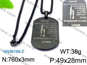 Stainless Steel Black-plating Necklace - KN36199-Z