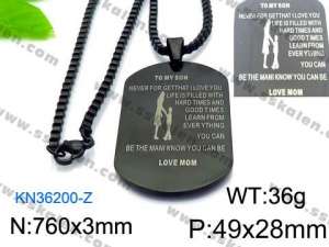 Stainless Steel Black-plating Necklace - KN36200-Z
