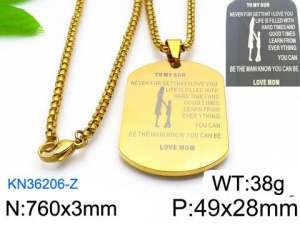 SS Gold-Plating Necklace - KN36206-Z