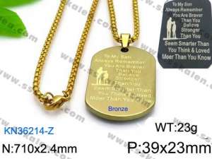 SS Gold-Plating Necklace - KN36214-Z