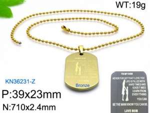 SS Gold-Plating Necklace - KN36231-Z