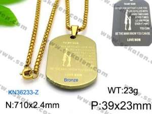 SS Gold-Plating Necklace - KN36233-Z