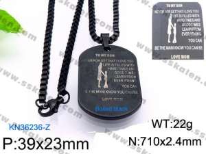 Stainless Steel Black-plating Necklace - KN36236-Z