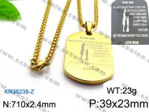 SS Gold-Plating Necklace - KN36238-Z