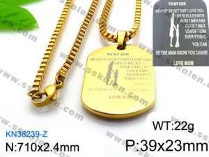 SS Gold-Plating Necklace - KN36239-Z