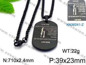 Stainless Steel Black-plating Necklace - KN36241-Z