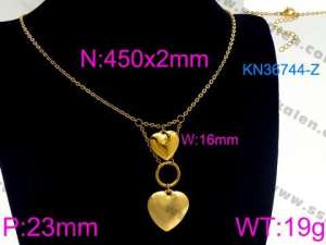 SS Gold-Plating Necklace - KN36744-Z