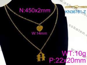 SS Gold-Plating Necklace - KN36761-Z