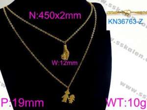 SS Gold-Plating Necklace - KN36763-Z