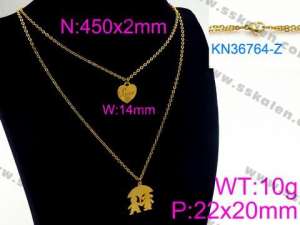 SS Gold-Plating Necklace - KN36764-Z
