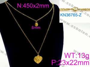 SS Gold-Plating Necklace - KN36765-Z