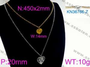 SS Gold-Plating Necklace - KN36766-Z