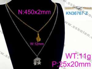 SS Gold-Plating Necklace - KN36767-Z
