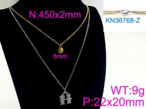 SS Gold-Plating Necklace - KN36768-Z