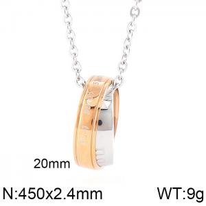 SS Rose Gold-Plating Necklace - KN36957-K