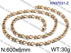SS Gold-Plating Necklace - KN37031-Z