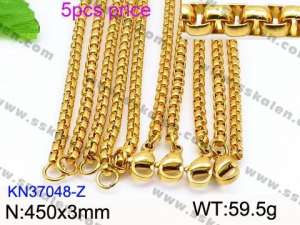 SS Gold-Plating Necklace - KN37048-Z