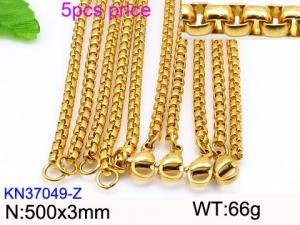 SS Gold-Plating Necklace - KN37049-Z