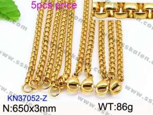 SS Gold-Plating Necklace - KN37052-Z