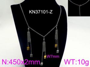 SS Gold-Plating Necklace - KN37101-Z