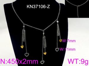 SS Gold-Plating Necklace - KN37106-Z