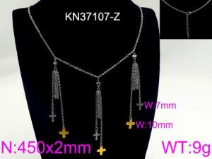 SS Gold-Plating Necklace - KN37107-Z