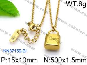 SS Gold-Plating Necklace - KN37159-BI