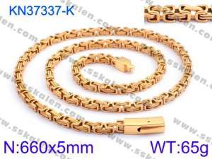 SS Gold-Plating Necklace - KN37337-K